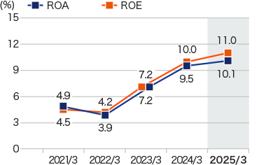 Graph: Return on assets / Return on equity