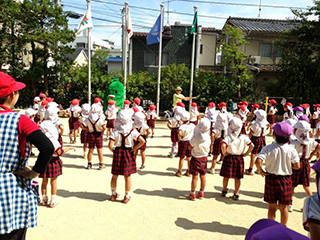 広島光明学園での「みどりのカーテン植え付け出張講座」