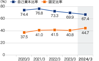 グラフ:固定比率/自己資本比率