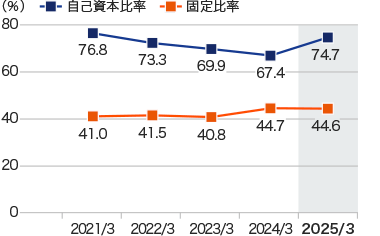 グラフ:固定比率/自己資本比率